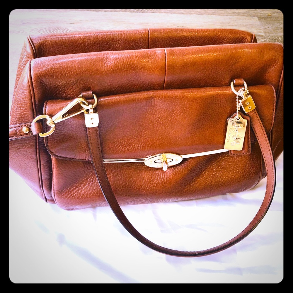 Coach Leather Satchel with Shoulder Strap